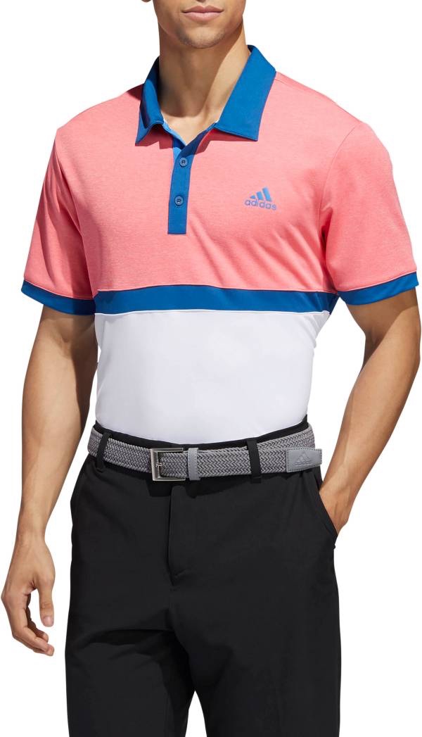 adidas men s drive heather colorblock golf polo TGS A.A